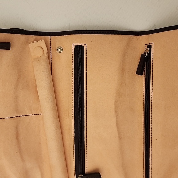 RARE Ippolita Jewelry Travel Holder Case 2Pc  Mahogany Brown Italian Leather NEW - Picture 8 of 12